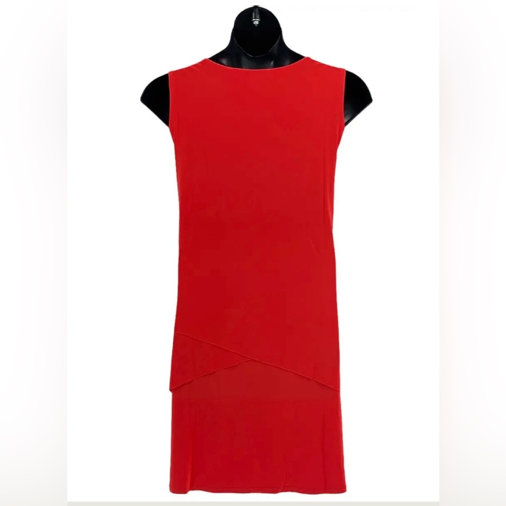 Susan Graver Midi Liquid Knit Sleeveless Tiered V-neckline Dress Size XL Petite - Picture 3 of 11